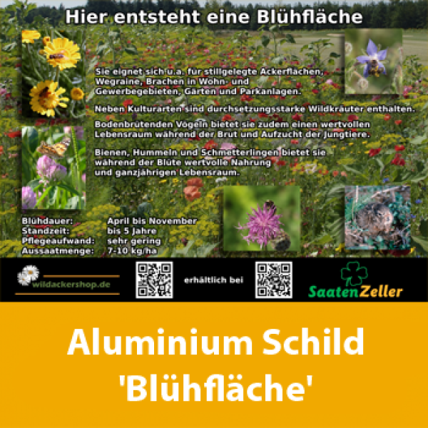 Schild aus Aluminium "Blühfläche"